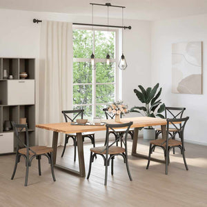 Gambe per tavolo da pranzo a forma di V 2 pz in acciaio naturale 100x(72-73,3) cm 4012583