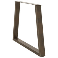 Gambe per tavolo da pranzo a forma di V 2 pz in acciaio naturale 100x(72-73,3) cm 4012583