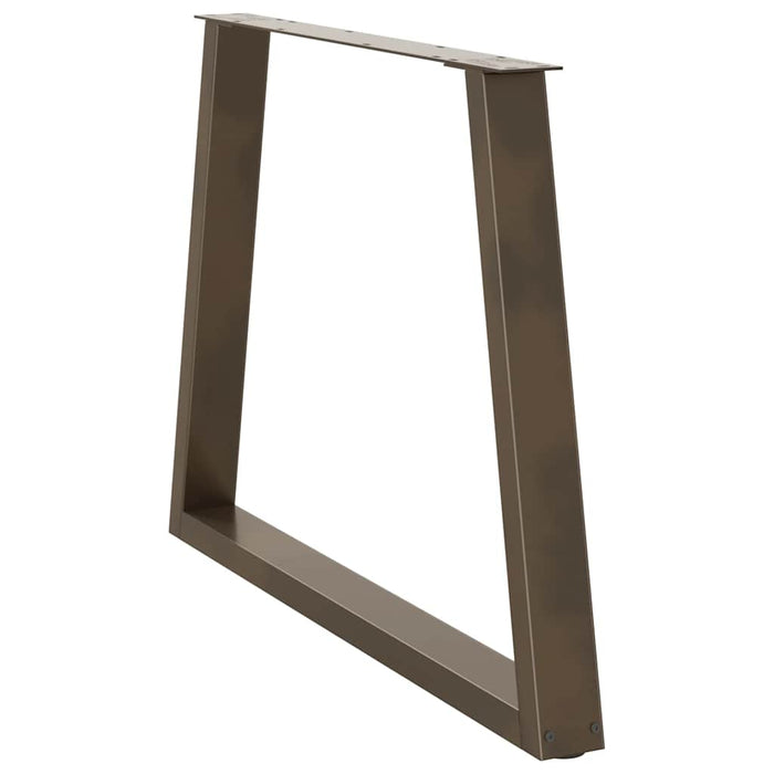 Gambe per tavolo da pranzo a forma di V 2 pz in acciaio naturale 100x(72-73,3) cm 4012583