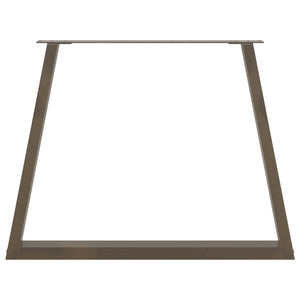 Gambe per tavolo da pranzo a forma di V 2 pz in acciaio naturale 100x(72-73,3) cm 4012583