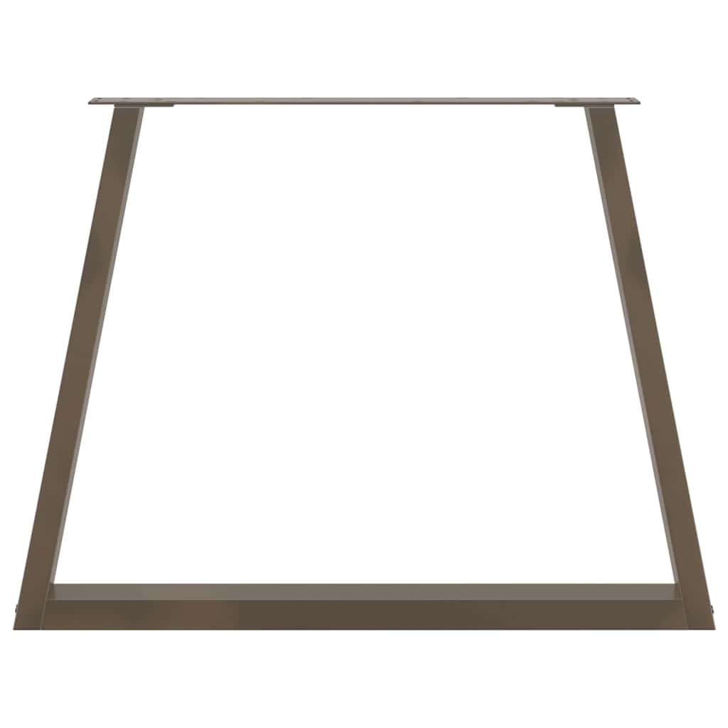 Gambe per tavolo da pranzo a forma di V 2 pz in acciaio naturale 100x(72-73,3) cm