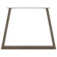 Gambe per tavolo da pranzo a forma di V 2 pz in acciaio naturale 100x(72-73,3) cm