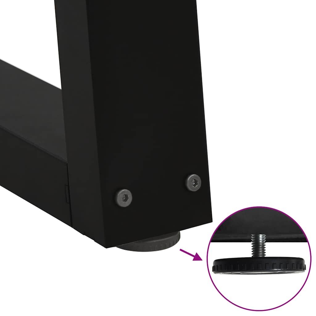 vidaXL Gambe per tavolo da pranzo a forma di V 3 pz nere 70x(72-73,3) cm in acciaio