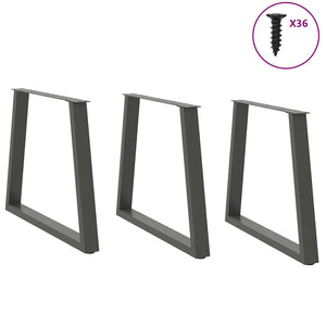vidaXL Gambe per tavolo da pranzo a forma di V 3 pz Antracite 70x(72-73,3) cm Acciaio