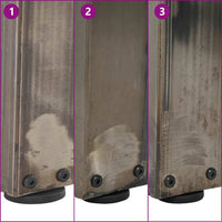 vidaXL Gambe per tavolo da pranzo a forma di V 3 pz in acciaio naturale 70x(72-73,3) cm