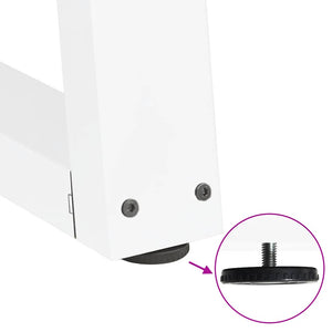 Gambe per tavolo da pranzo a forma di V 3 pz bianche 80x(72-73,3) cm in acciaio