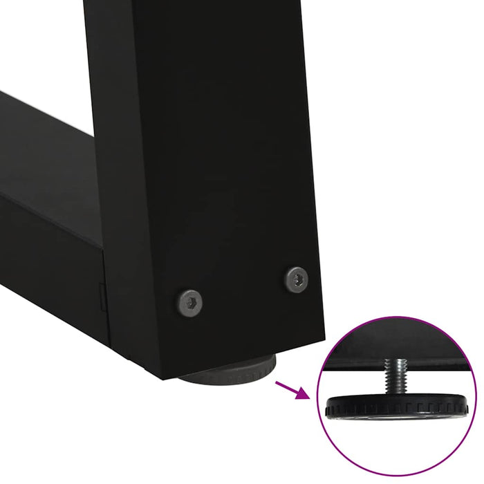 vidaXL Gambe per tavolo da pranzo a forma di V 3 pz nere 90x(72-73,3) cm in acciaio