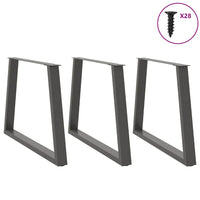Gambe per tavolo da pranzo a forma di V 3 pz Antracite 90x(72-73,3) cm Acciaio