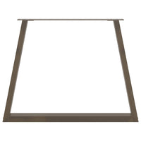 Gambe per tavolo da pranzo a forma di V 3 pz in acciaio naturale 90x(72-73,3) cm