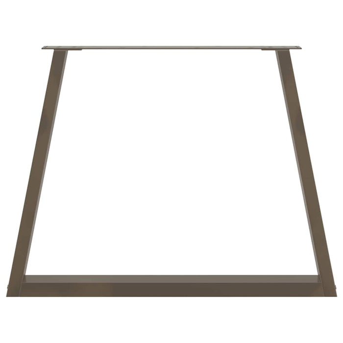 Gambe per tavolo da pranzo a forma di V 3 pz in acciaio naturale 90x(72-73,3) cm