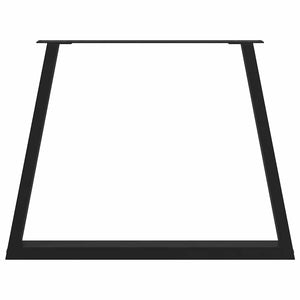 Gambe per tavolo da pranzo a forma di V 3 pz nere 100x(72-73,3) cm in acciaio