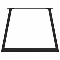 Gambe per tavolo da pranzo a forma di V 3 pz nere 100x(72-73,3) cm in acciaio 4012596