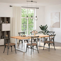 Gambe per tavolo da pranzo a forma di V 3 pz bianche 100x(72-73,3) cm in acciaio