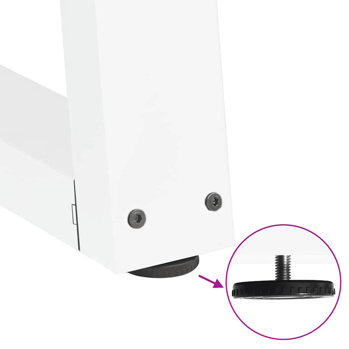 Gambe per tavolo da pranzo a forma di V 3 pz bianche 100x(72-73,3) cm in acciaio