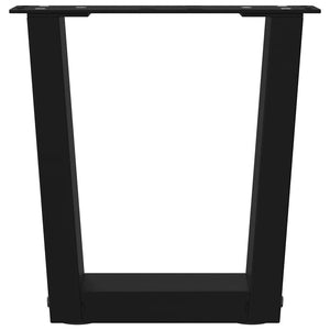 Gambe per Tavolino da Caff¨¨ a Forma di V 2 pz-Set di 2 Gamba per Tavolo Nere 40x(30-31,3) cm Acciaio 627792