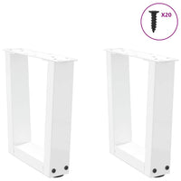 Gambe per Tavolino da Caffè a Forma di V 2 pz Bianche 40x(30-31,3) cm Acciaio 4012605