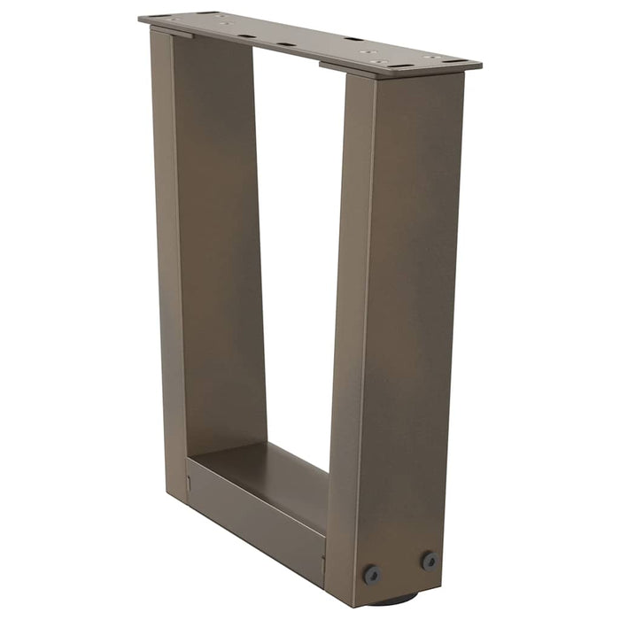Gambe per Tavolino da Caffè a Forma di V 2 pz Acciaio Naturale 40x(30-31,3) cm Acciaio