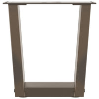 Gambe per Tavolino da Caffè a Forma di V 2 pz Acciaio Naturale 40x(30-31,3) cm Acciaio