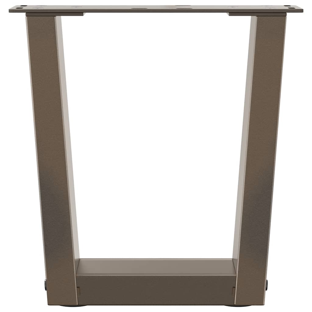 Gambe per Tavolino da Caffè a Forma di V 2 pz Acciaio Naturale 40x(30-31,3) cm Acciaio 4012607