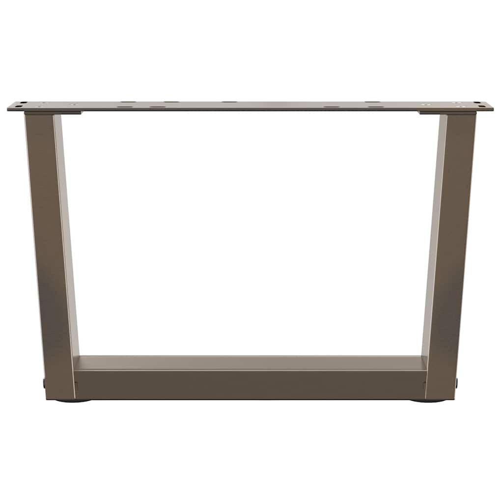 Gambe per Tavolino da Caffè a Forma di V 2 pz Acciaio Naturale 50x(30-31,3) cm Acciaio