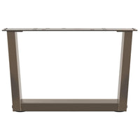 Gambe per Tavolino da Caffè a Forma di V 2 pz Acciaio Naturale 50x(30-31,3) cm Acciaio