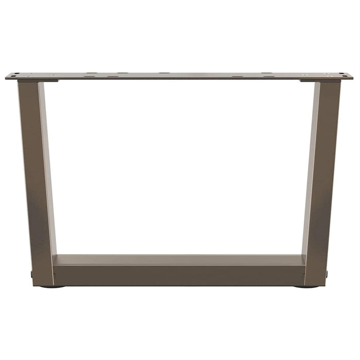 Gambe per Tavolino da Caffè a Forma di V 2 pz Acciaio Naturale 50x(30-31,3) cm Acciaio