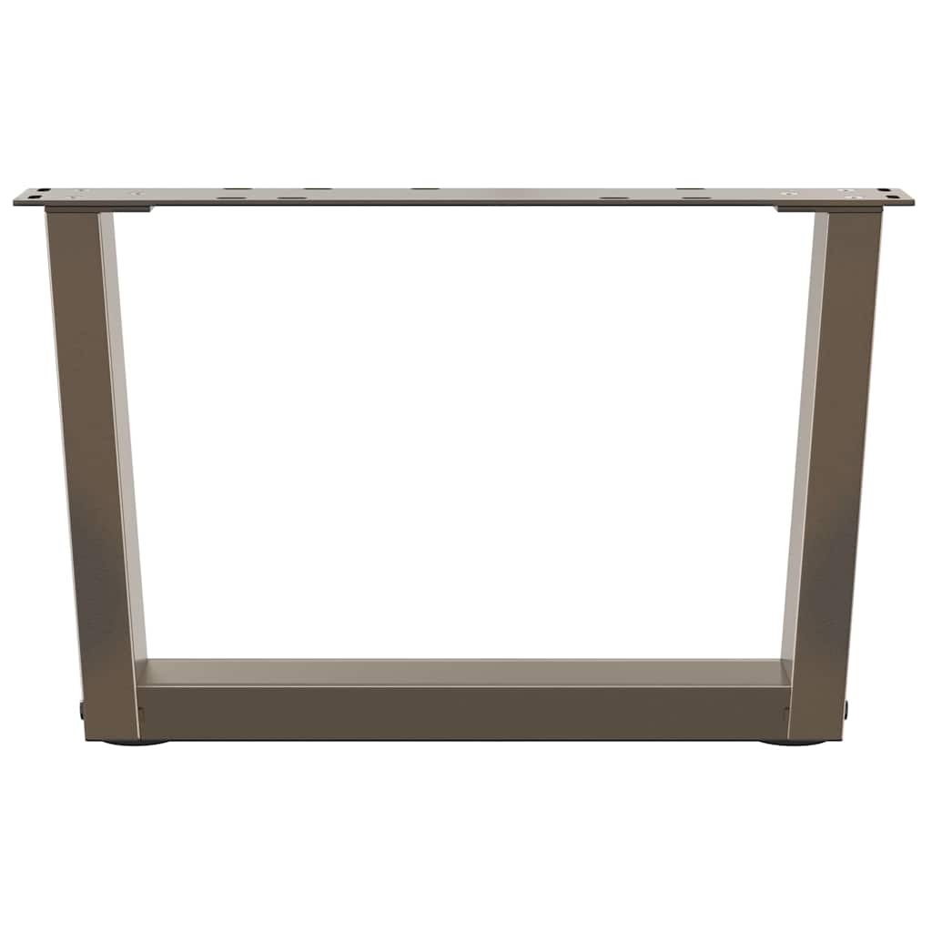 vidaXL Gambe per Tavolino da Caffè a Forma di V 2 pz Acciaio Naturale 60x(30-31,3) cm Acciaio