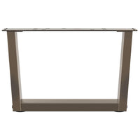 Gambe per Tavolino da Caffè a Forma di V 2 pz Acciaio Naturale 60x(30-31,3) cm Acciaio 4012615