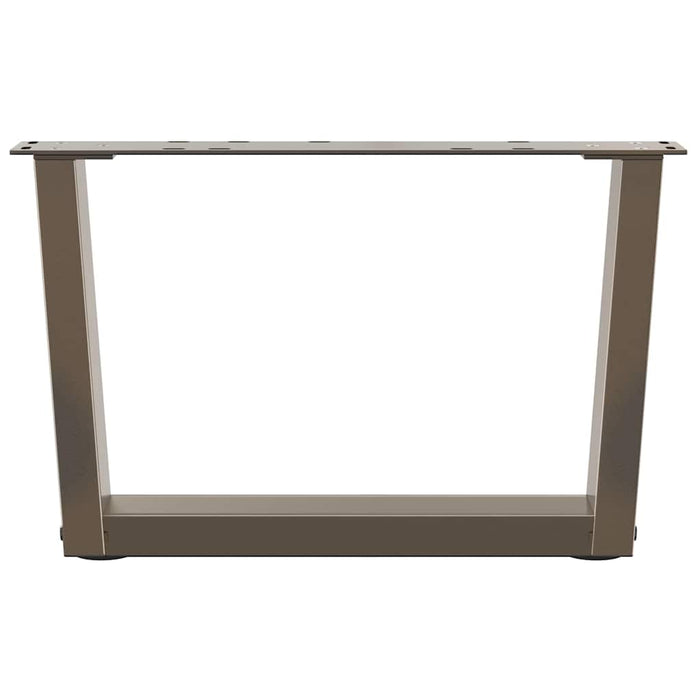 Gambe per Tavolino da Caffè a Forma di V 2 pz Acciaio Naturale 60x(30-31,3) cm Acciaio 4012615