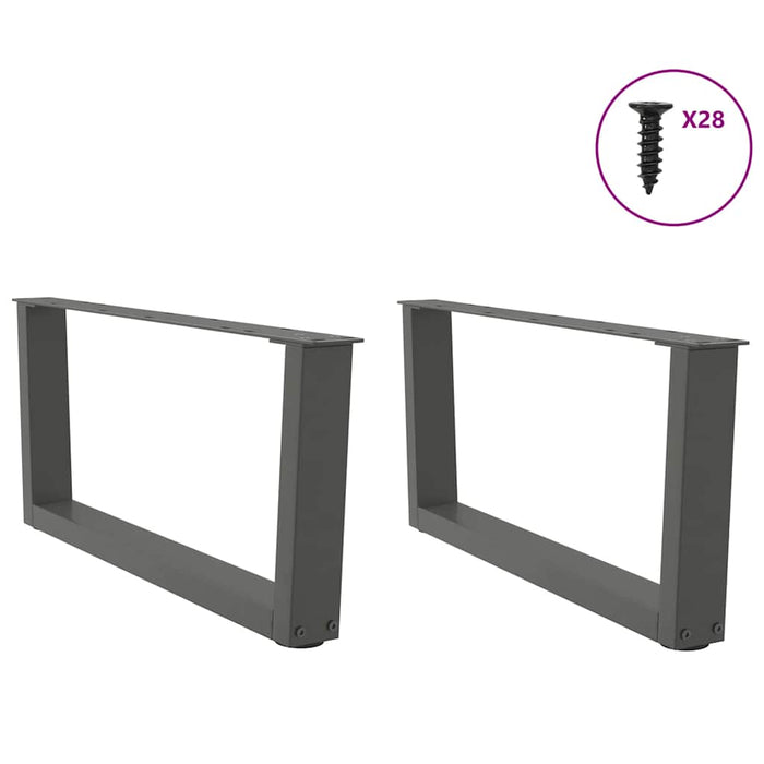 Gambe per Tavolino da Caff¨¨ a Forma di V 2 pz-Set di 2 Gamba per Tavolo Antracite 70x(30-31,3) cm Acciaio 423542
