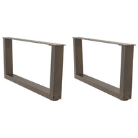 Gambe per Tavolino da Caffè a Forma di V 2 pz Acciaio Naturale 70x(30-31,3) cm Acciaio