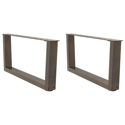 Gambe per Tavolino da Caffè a Forma di V 2 pz Acciaio Naturale 70x(30-31,3) cm Acciaio