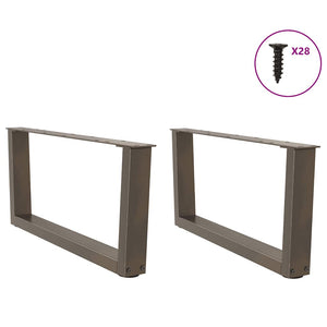 Gambe per Tavolino da Caffè a Forma di V 2 pz Acciaio Naturale 70x(30-31,3) cm Acciaio 4012619