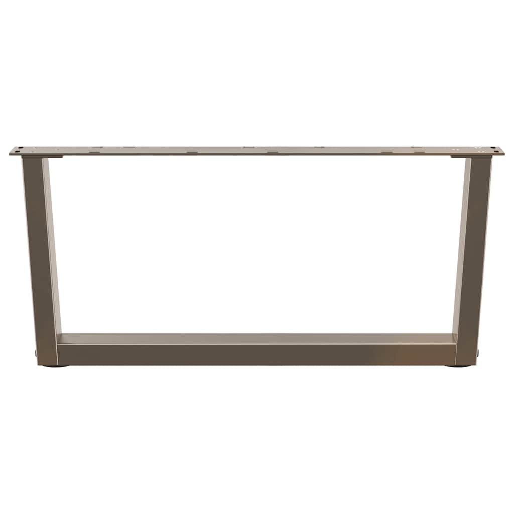 Gambe per Tavolino da Caffè a Forma di V 2 pz Acciaio Naturale 70x(30-31,3) cm Acciaio