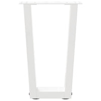 Gambe per Tavolino da Caffè a Forma di V 2 pz Bianche 28x(42-43,3) cm Acciaio 4012621