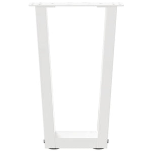 Gambe per Tavolino da Caffè a Forma di V 2 pz Bianche 28x(42-43,3) cm Acciaio 4012621