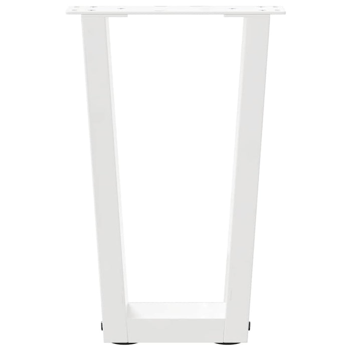 Gambe per Tavolino da Caffè a Forma di V 2 pz Bianche 28x(42-43,3) cm Acciaio 4012621