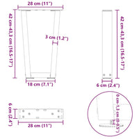 Gambe per Tavolino da Caffè a Forma di V 2 pz Antracite 28x(42-43,3) cm Acciaio 4012622