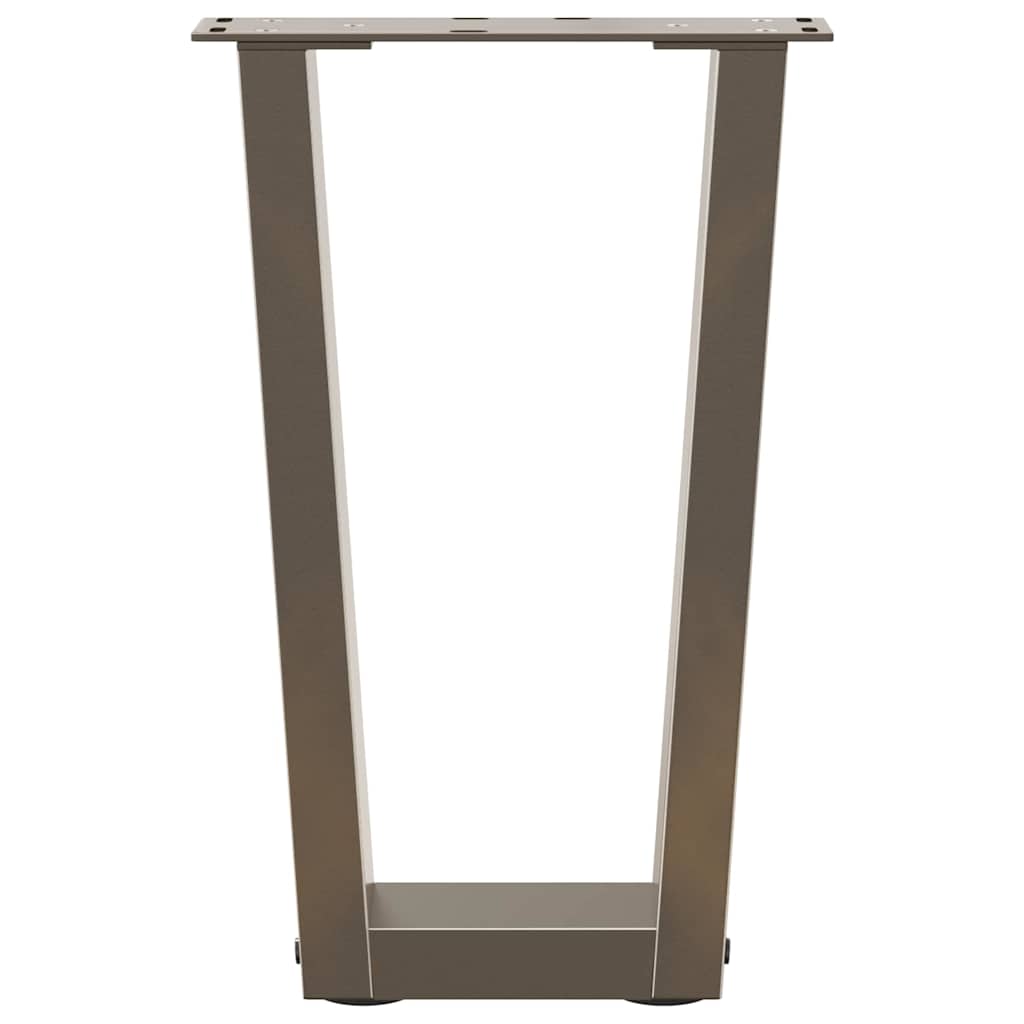 Gambe per Tavolino da Caffè a Forma di V 2 pz Acciaio Naturale 28x(42-43,3) cm Acciaio 4012623