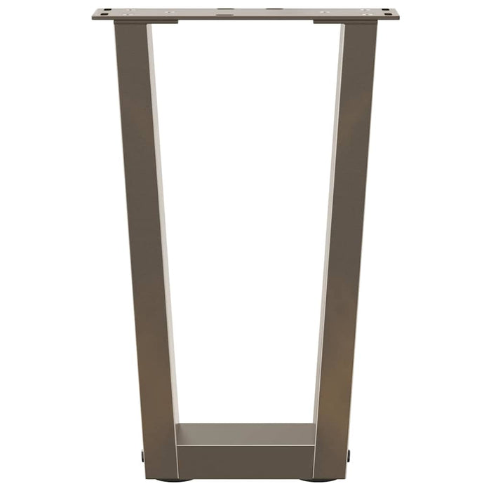Gambe per Tavolino da Caffè a Forma di V 2 pz Acciaio Naturale 28x(42-43,3) cm Acciaio 4012623