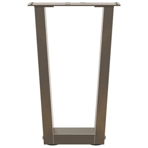 vidaXL Gambe per Tavolino da Caffè a Forma di V 2 pz Acciaio Naturale 28x(42-43,3) cm Acciaio