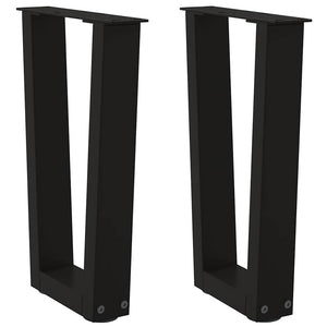 Gambe per Tavolino da Caffè a Forma di V 2 pz Nere 38x(42-43,3) cm Acciaio