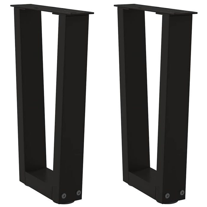 Gambe per Tavolino da Caffè a Forma di V 2 pz Nere 38x(42-43,3) cm Acciaio