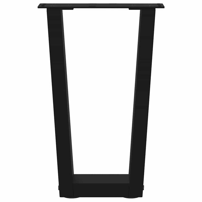 Gambe per Tavolino da Caff¨¨ a Forma di V 2 pz-Set di 2 Gamba per Tavolo Nere 38x(42-43,3) cm Acciaio 297026