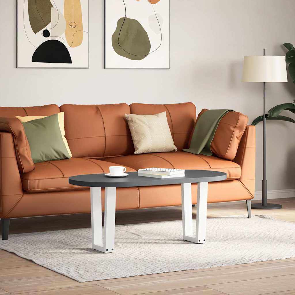 Gambe per Tavolino da Caffè a Forma di V 2 pz Bianche 38x(42-43,3) cm Acciaio