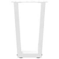 Gambe per Tavolino da Caffè a Forma di V 2 pz Bianche 38x(42-43,3) cm Acciaio