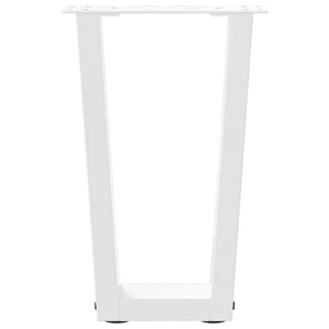 Gambe per Tavolino da Caffè a Forma di V 2 pz Bianche 38x(42-43,3) cm Acciaio