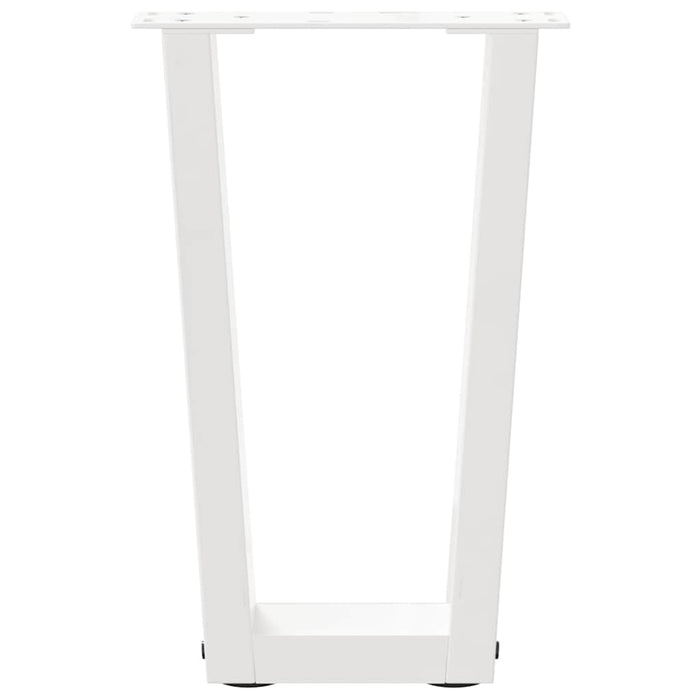 Gambe per Tavolino da Caffè a Forma di V 2 pz Bianche 38x(42-43,3) cm Acciaio