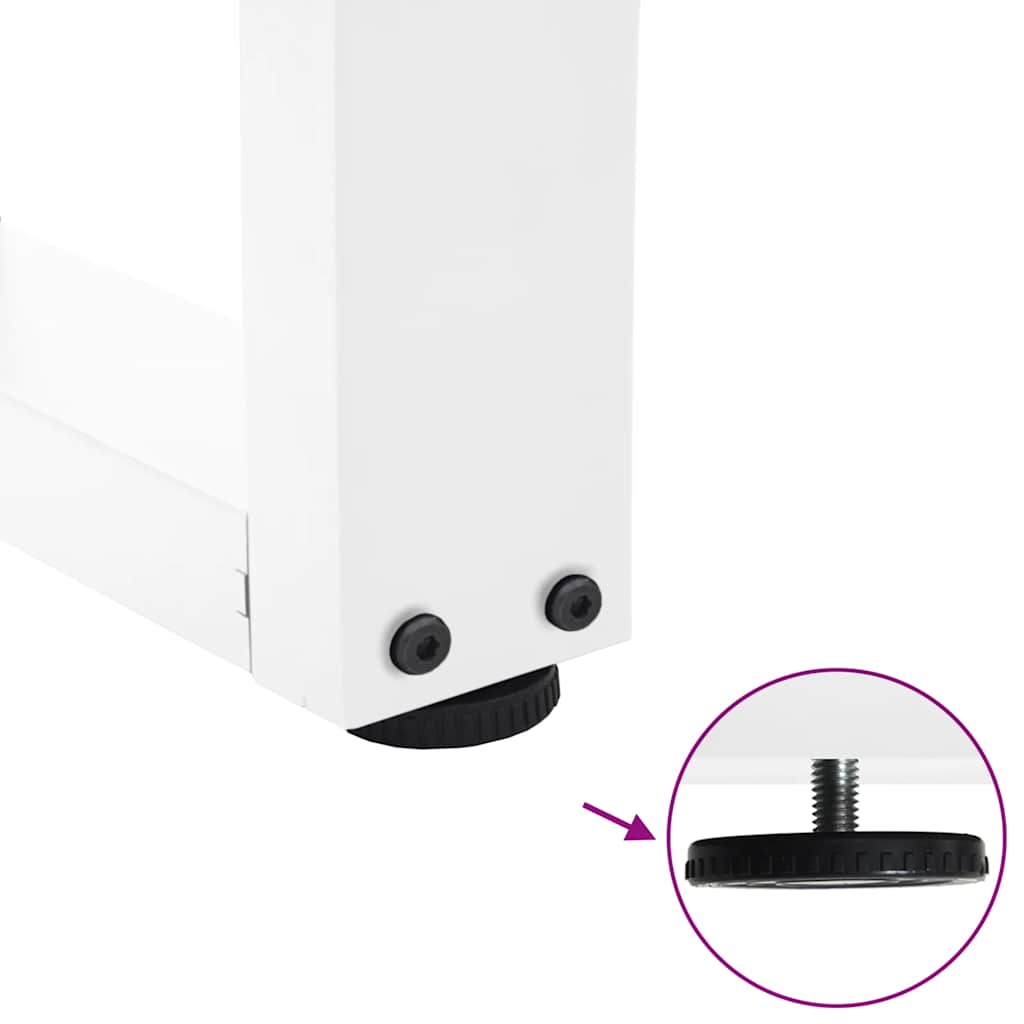 Gambe per Tavolino da Caffè a Forma di V 2 pz Bianche 38x(42-43,3) cm Acciaio