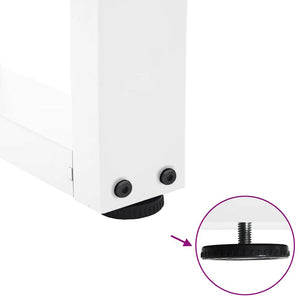 Gambe per Tavolino da Caffè a Forma di V 2 pz Bianche 38x(42-43,3) cm Acciaio